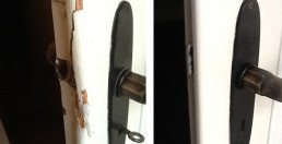 Einbruchschaden an Holztür