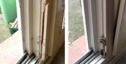 Einbruchschaden an Holztür